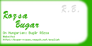 rozsa bugar business card